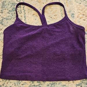 Beyond Yoga Heathered Purple Cropped Tank Top